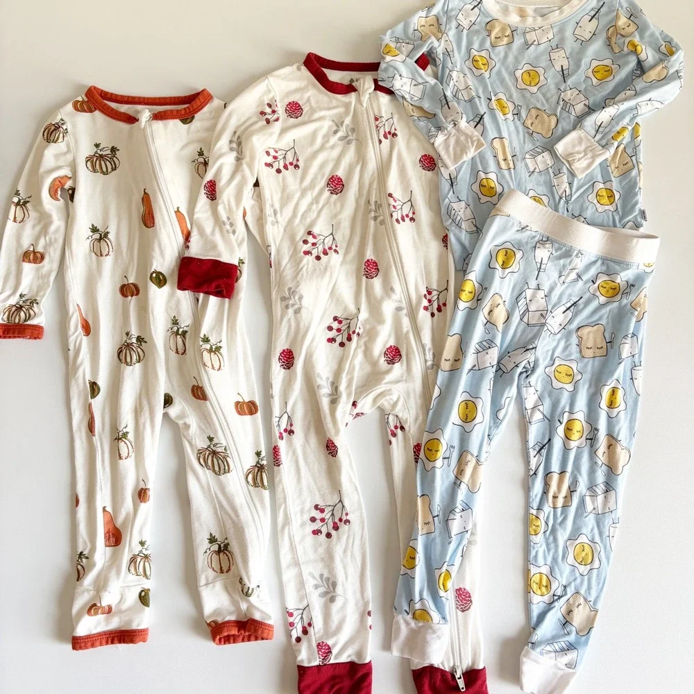 Kyte Baby Little Sleepies FLAWED Toddler Bamboo Pajama Bundle Set 12-24M